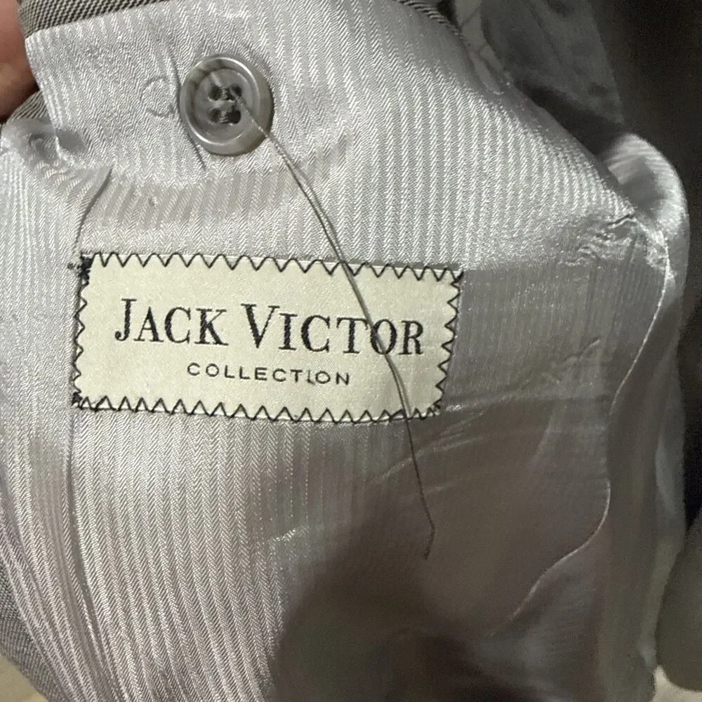 Jack Victor Mens Blazer Sport Coat Three Button Casual Jacket 40R Wool Suits.